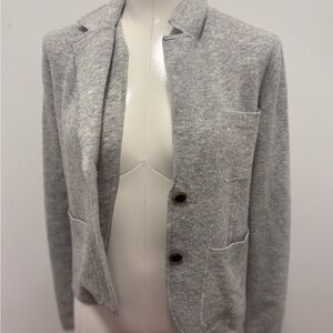 J. Crew Gray Lightweight Shirt Jacket with Notched Lapel